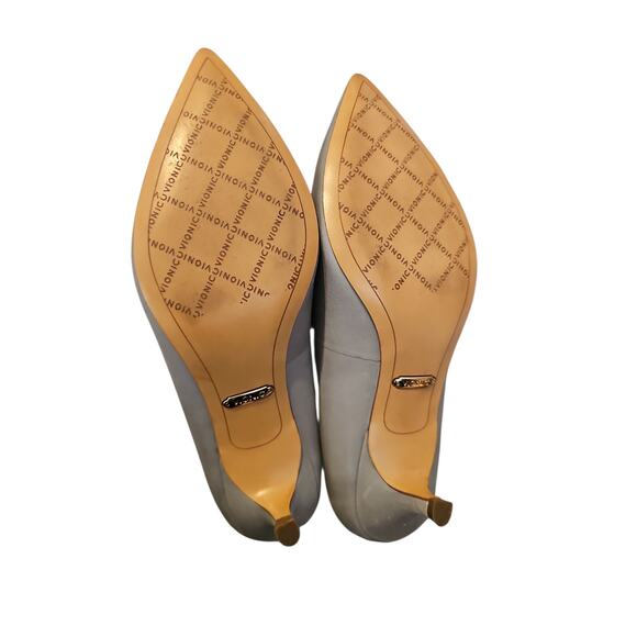 VIONIC KIT JOSIE ORTHOTIC  GREY LEATHER KITTEN HEELS sz 5 SH418 - Picture 4 of 7